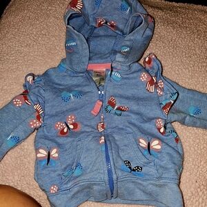 Carter's Blue Hoodie with Butterfly Design